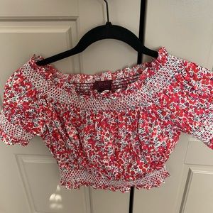 Jcrew liberty floral crop top